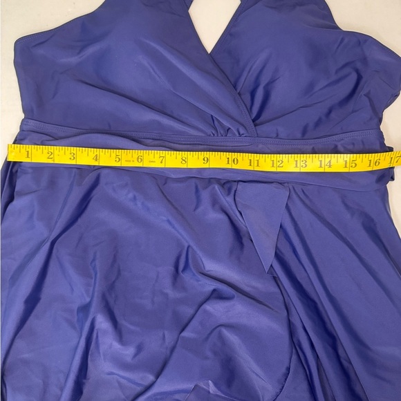 BLOOMCHIC Plain Ties Wrap Flutters Swim Dress Size 18-20. - Picture 17 of 17